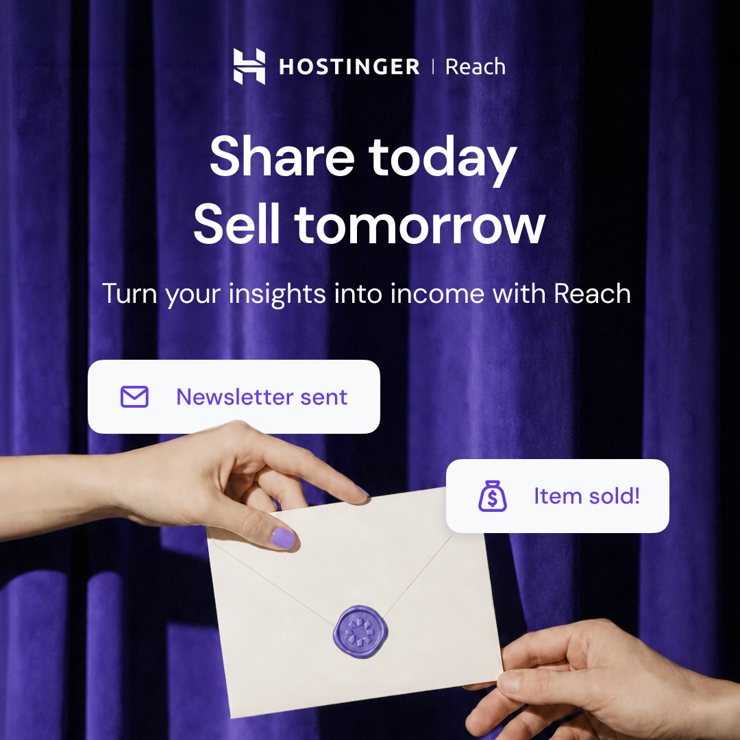 Hostinger Facebook ad: AI-powered email marketing