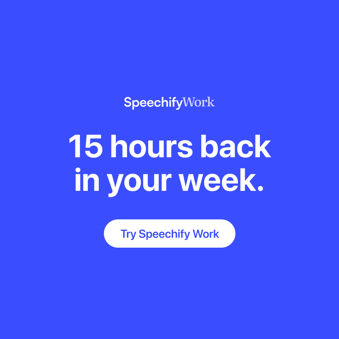 Speechify Facebook ad