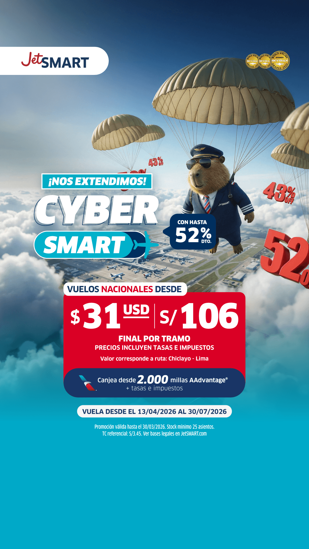JetSMART Facebook ad from Mar 27, 2026