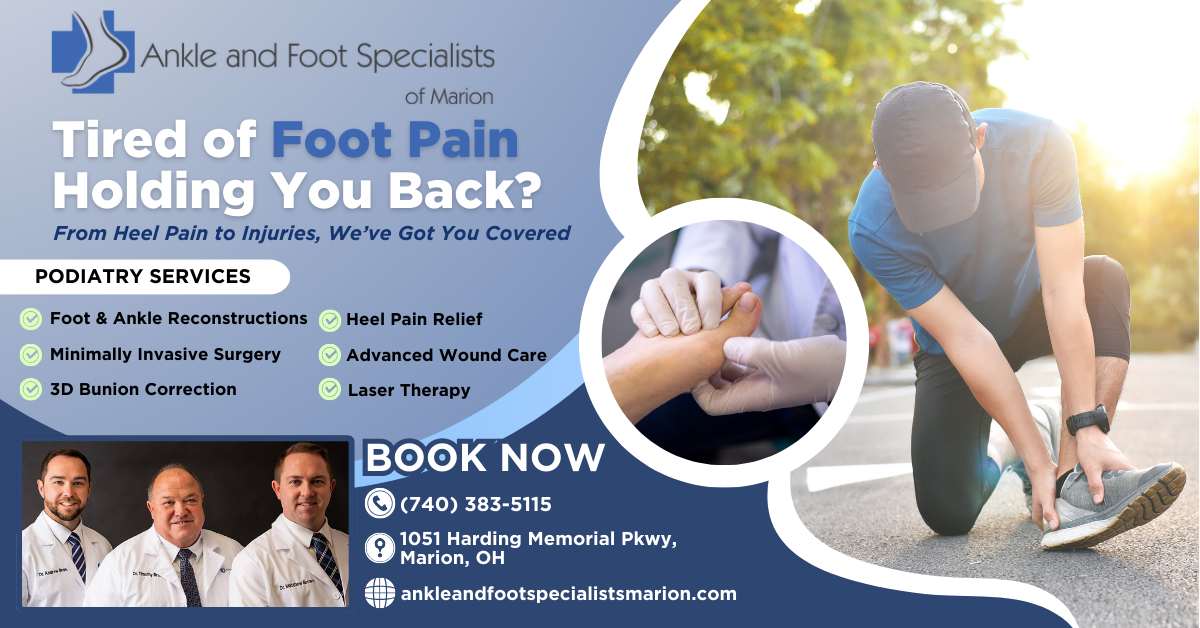 Ankle and Foot Specialists of Marion Facebook ad from May 18, 2026
