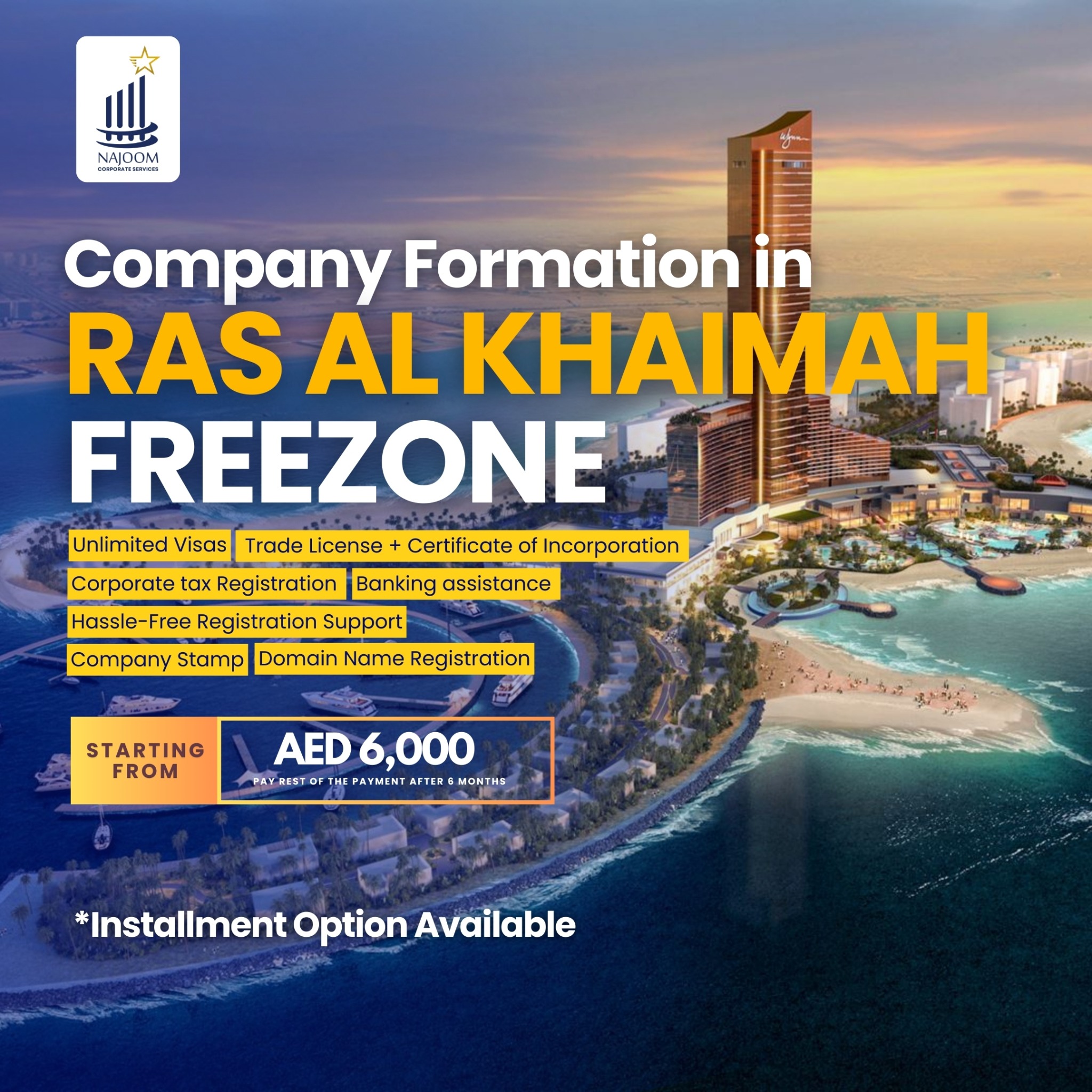 Najoom Corporate Services Facebook ad