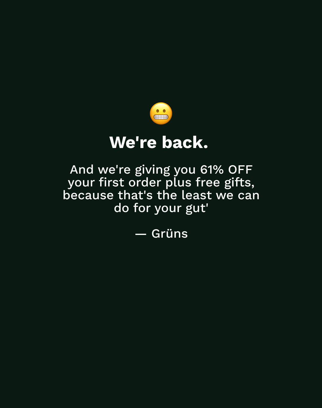 Grüns Facebook ad