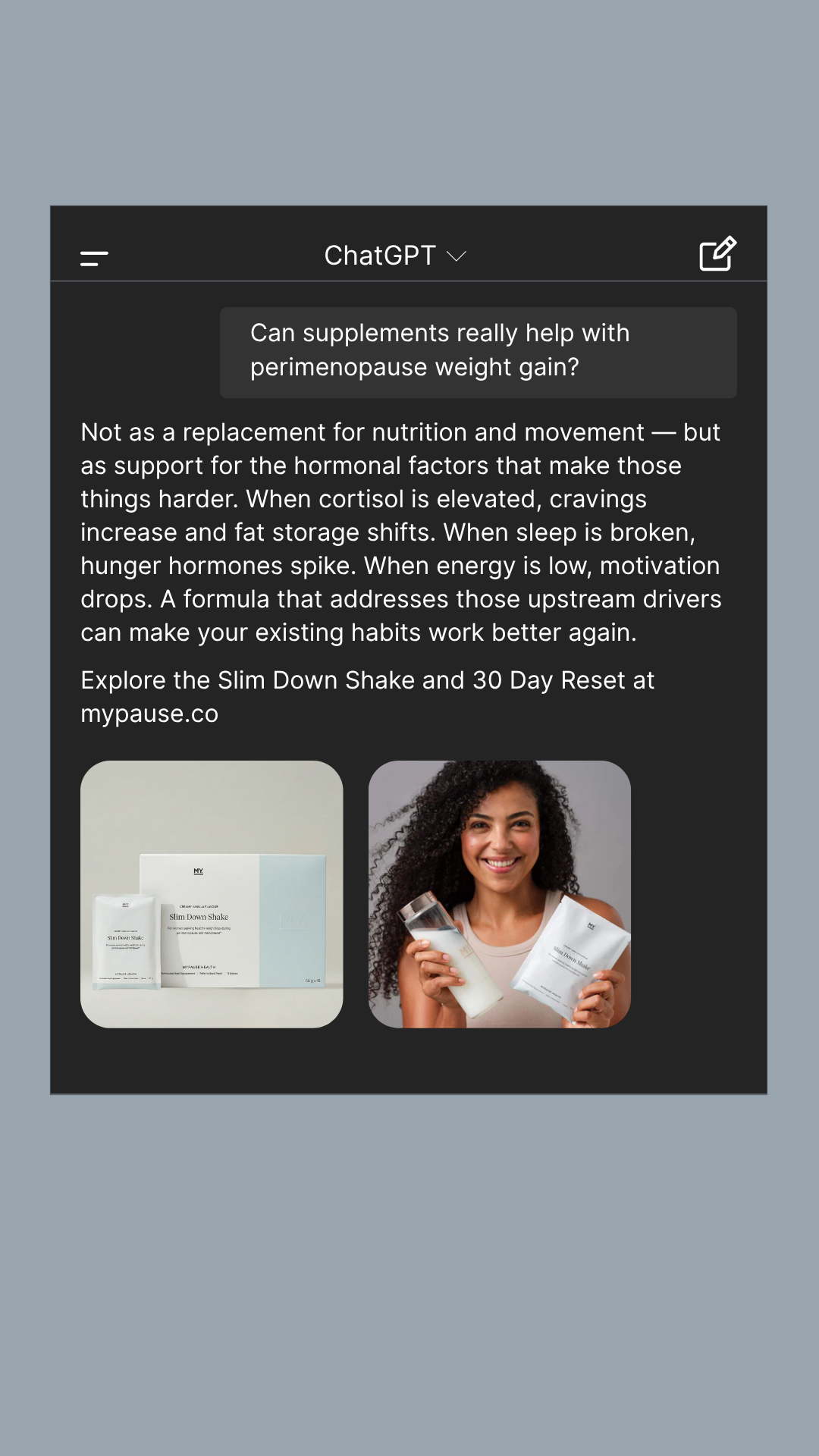 MyPause Health Facebook ad
