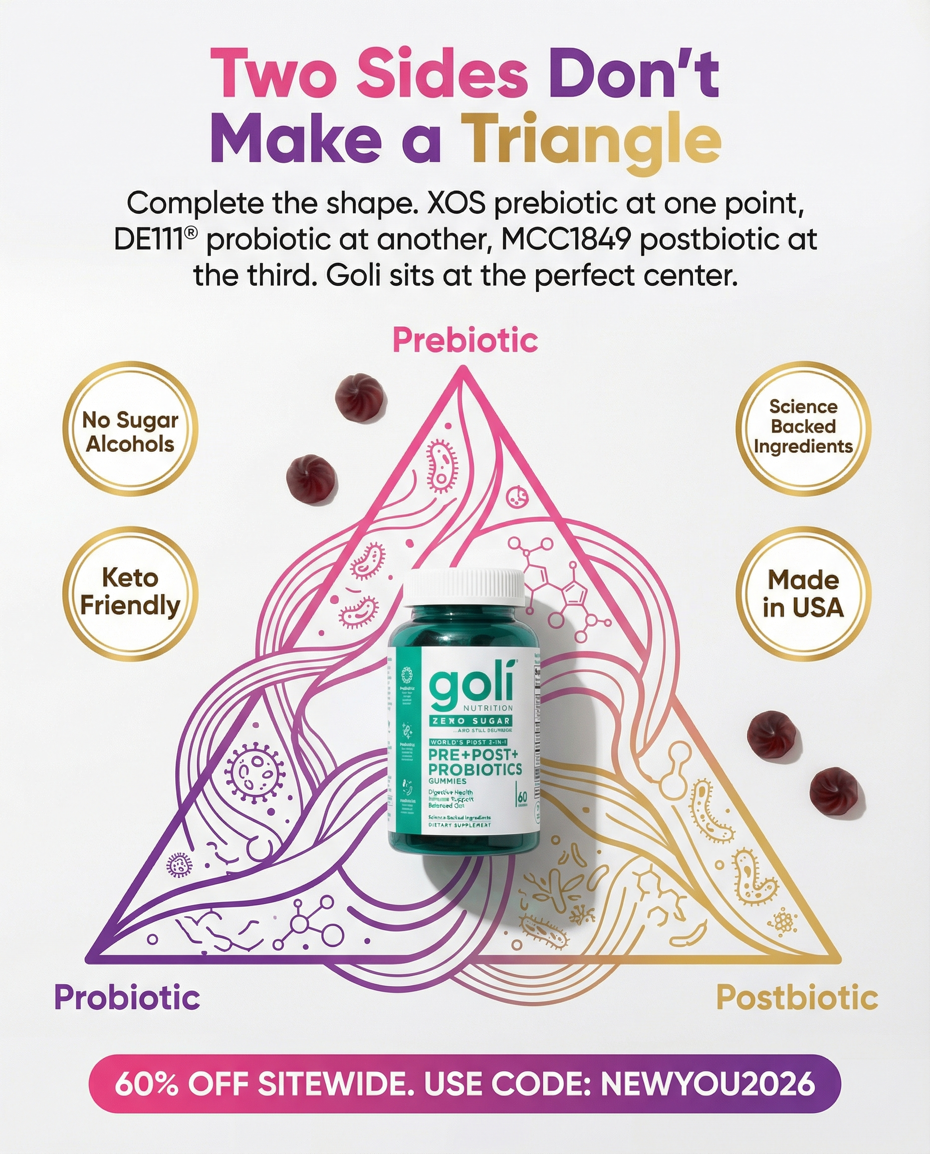 Goli Facebook ad: CODE: NEWYOU2026 - 60% OFF! Buy a Bundle Now! Free Shipping