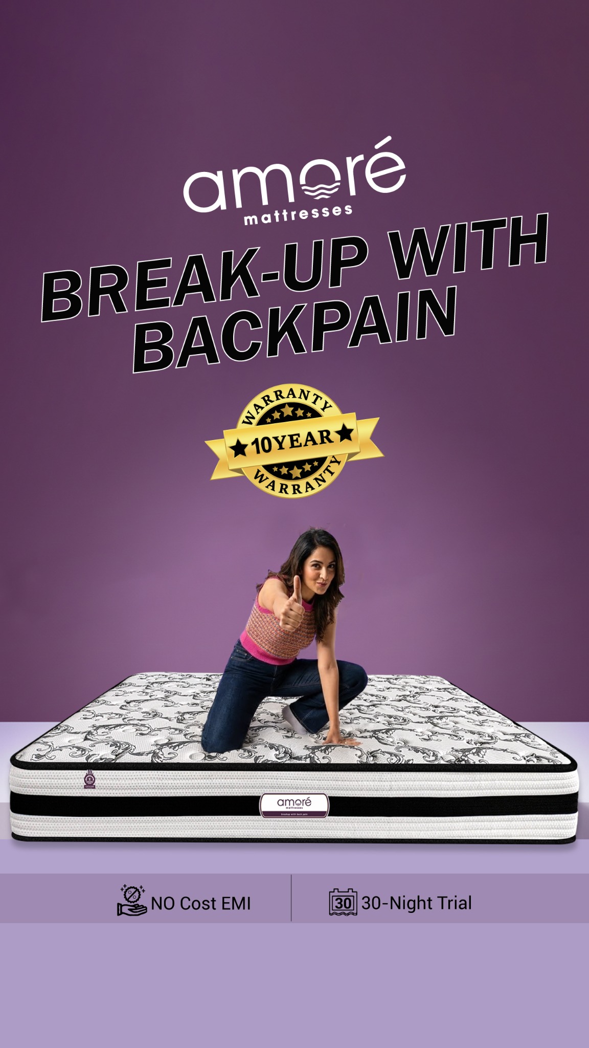 Amore International Mattress Facebook ad from Feb 11, 2026