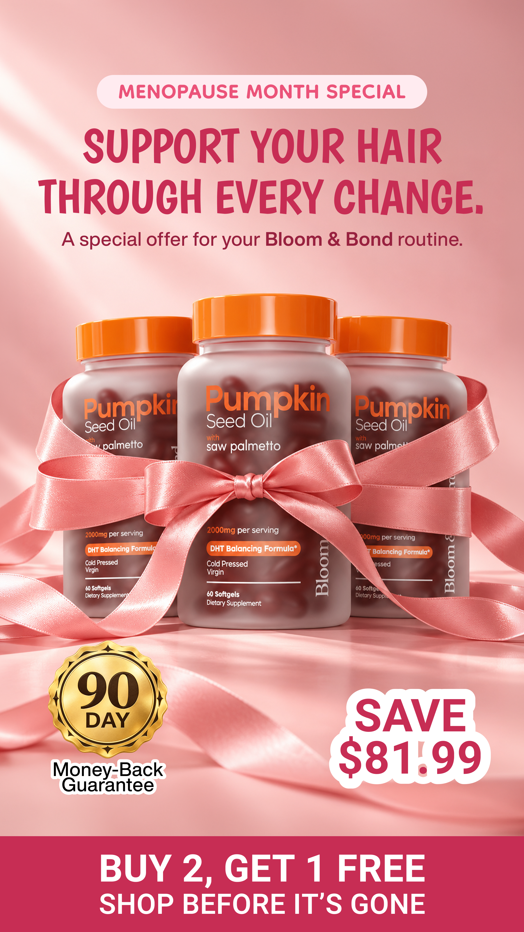 Bloom & Bond Facebook ad: Help Hair Loss Naturally