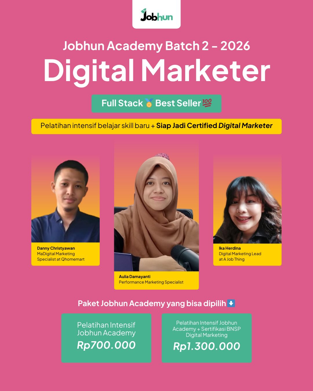 Jobhun Facebook ad: Ingin mulai karier di Digital Marketing?
