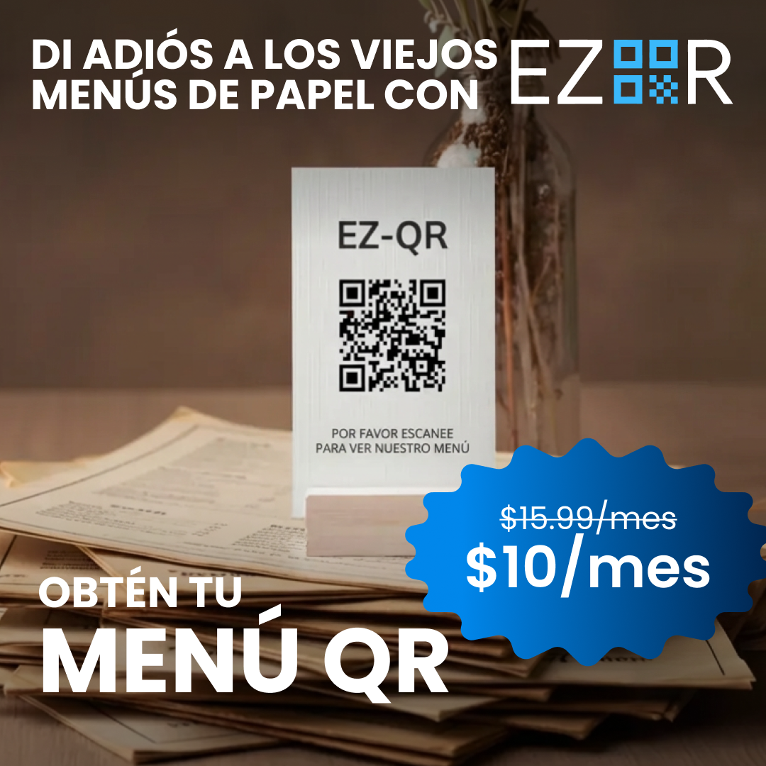 B2B Merchants Puerto Rico Facebook ad: Obtén hoy un Menú QR profesional