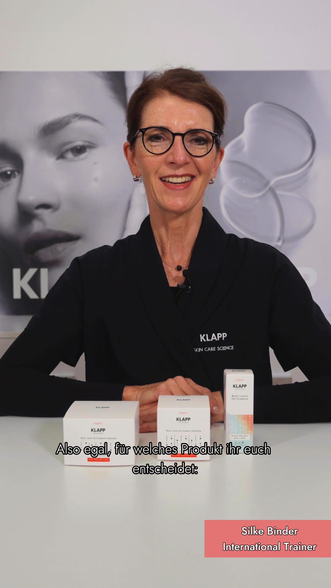 KLAPP Skin Care Science Facebook ad: Strahlende Haut beginnt mit Peeling