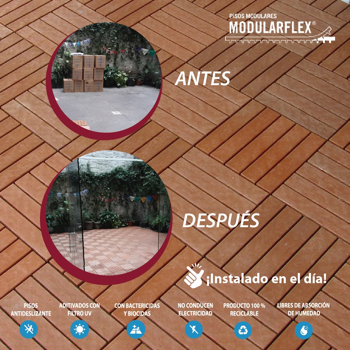Pisos Modularflex Facebook ad: PRACTIDECK