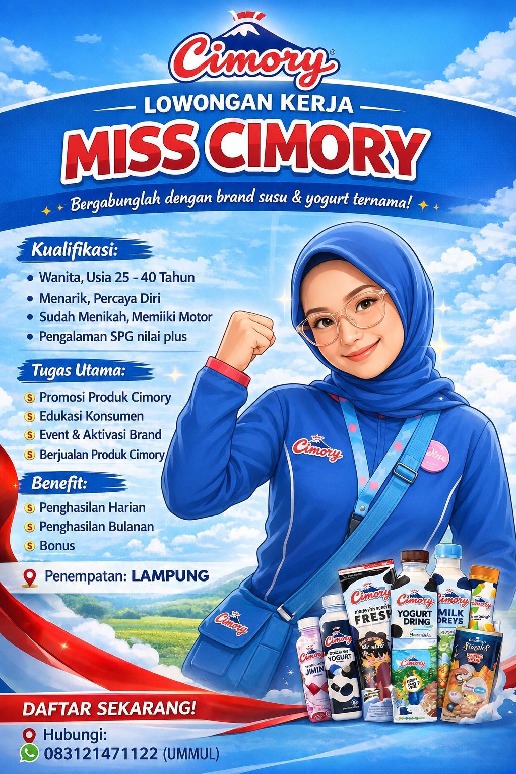 Info Lowongan Kerja Facebook ad: LOWONGAN KERJA, MISS CIMORY