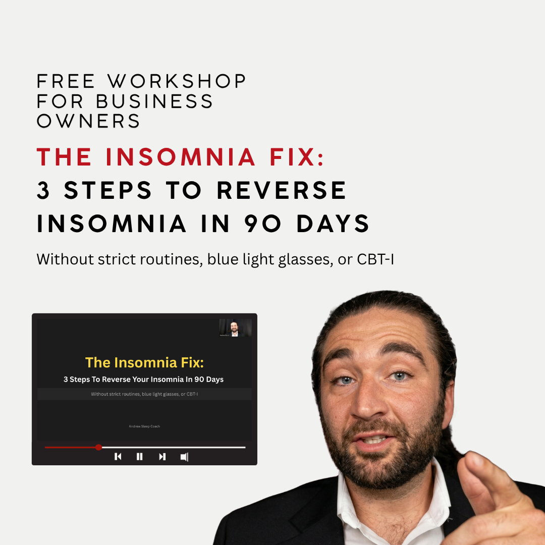 Andrew Sleep Coach Facebook ad: Tap Learn More if you're a business owner…