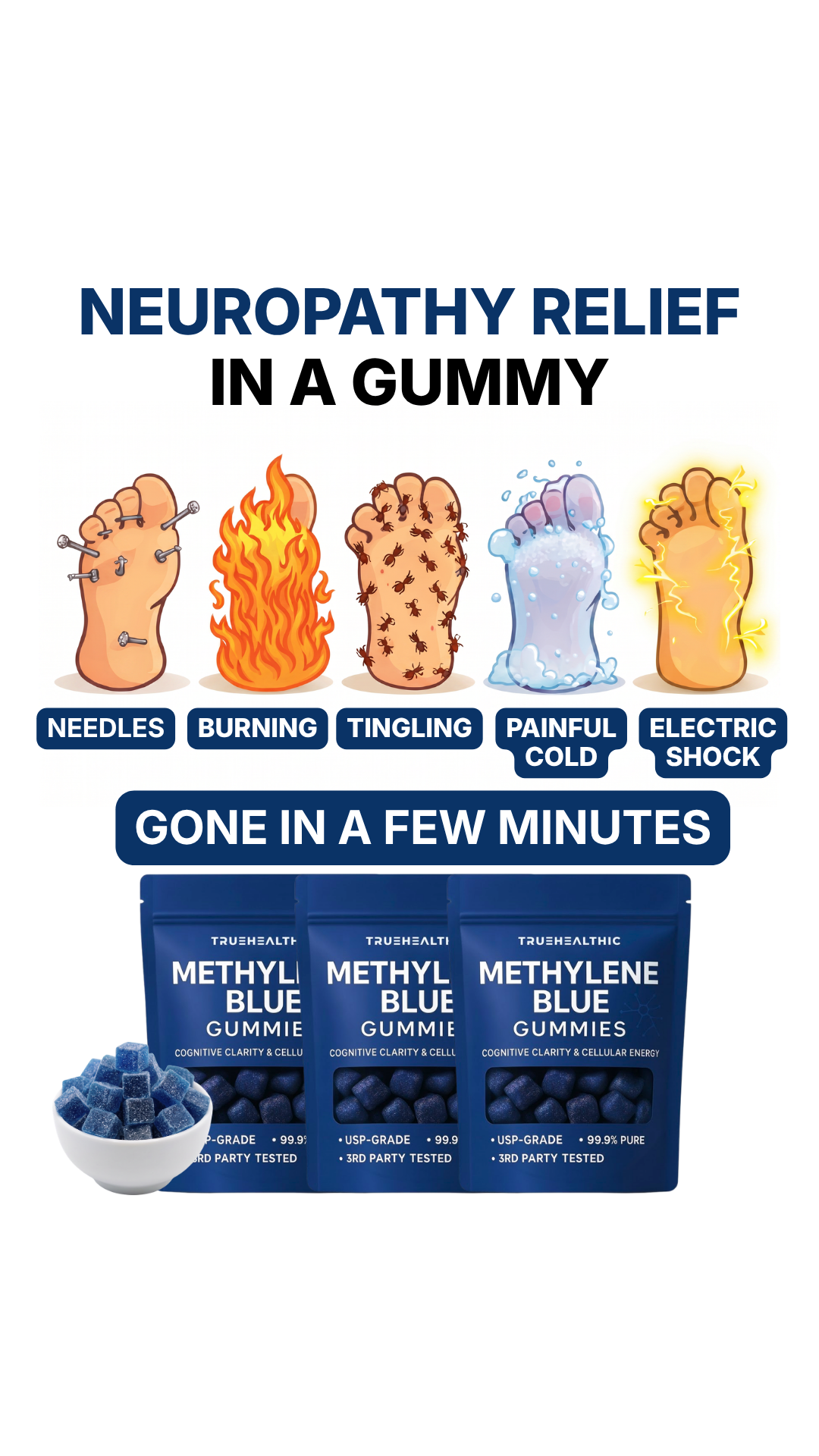 The Seniors Health Report Facebook ad: I tell my NEUROPATHY patients to take methylene blue…