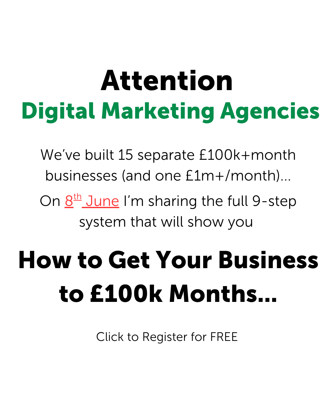 Entrepreneurs Circle Facebook ad: Live Event: The 9-Step System to Hit £100k+ Months