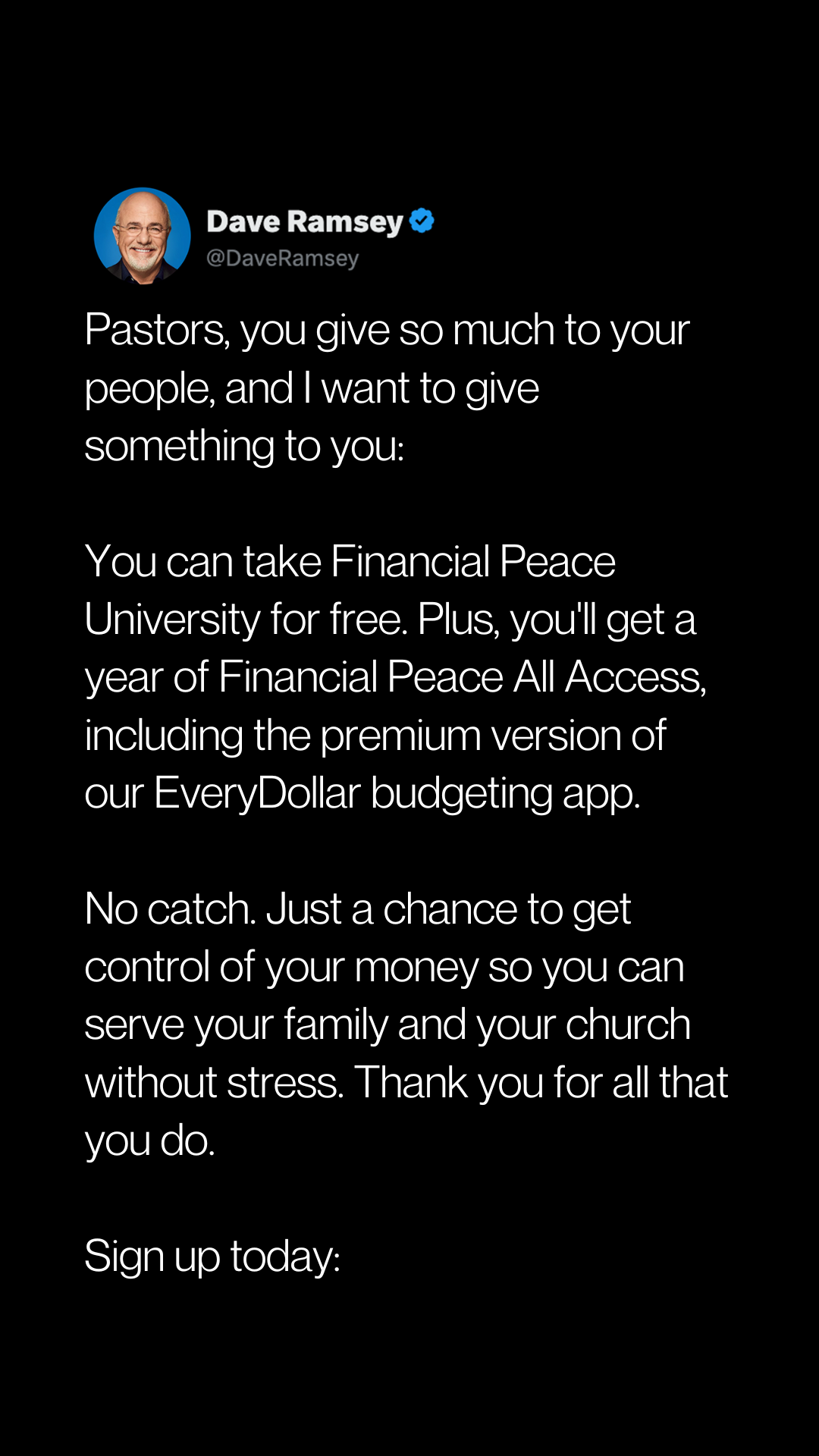 Dave Ramsey Facebook ad