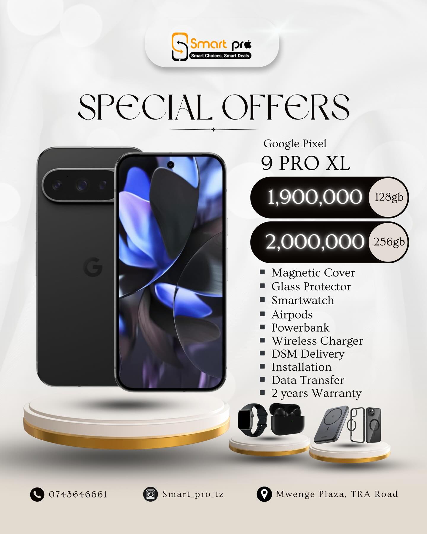 Smart Pro Facebook ad: BEI ZA SIMU MPYA ZIMESHUKA SMARTPRO!