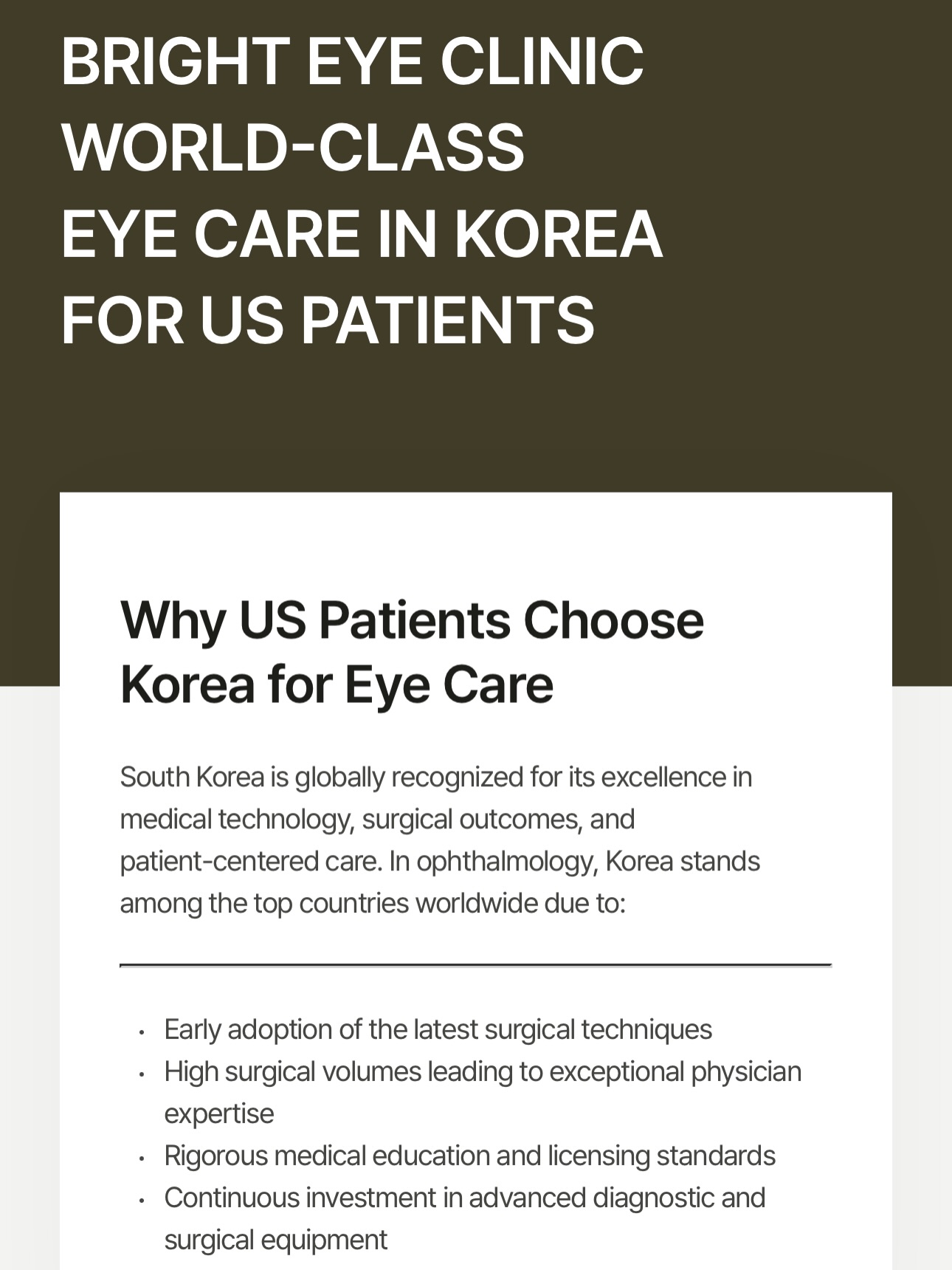 Lasik Surgery in Korea Bright Eye Clinic Facebook ad: At Bright Eye Clinic, world-class eye care isn’t…