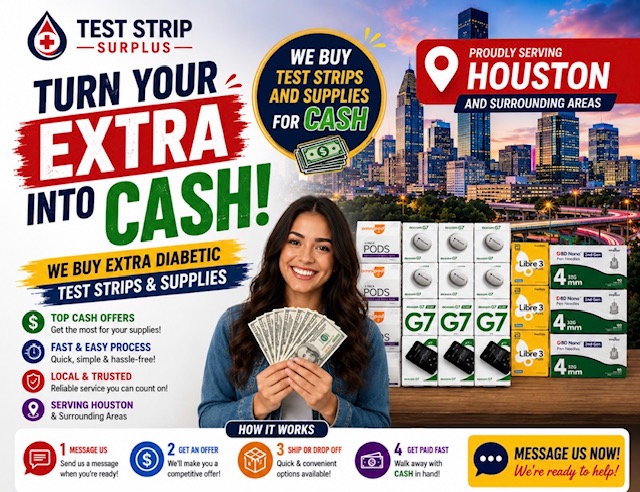 Test Strip Surplus Facebook ad: Turn Supplies into Cash Today