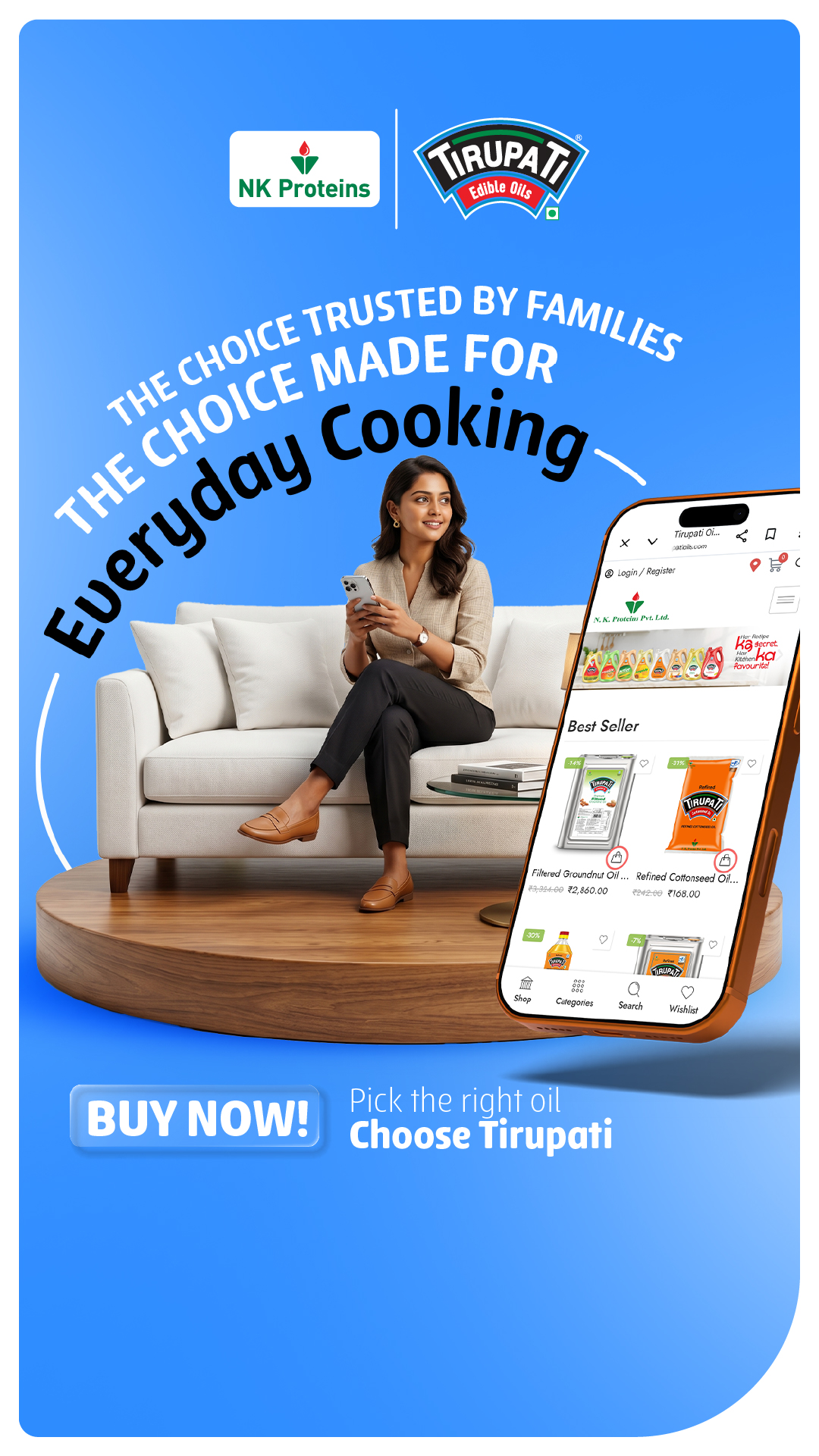 Tirupati Edible Oils Facebook ad: Upgrade Your Everyday Cooking