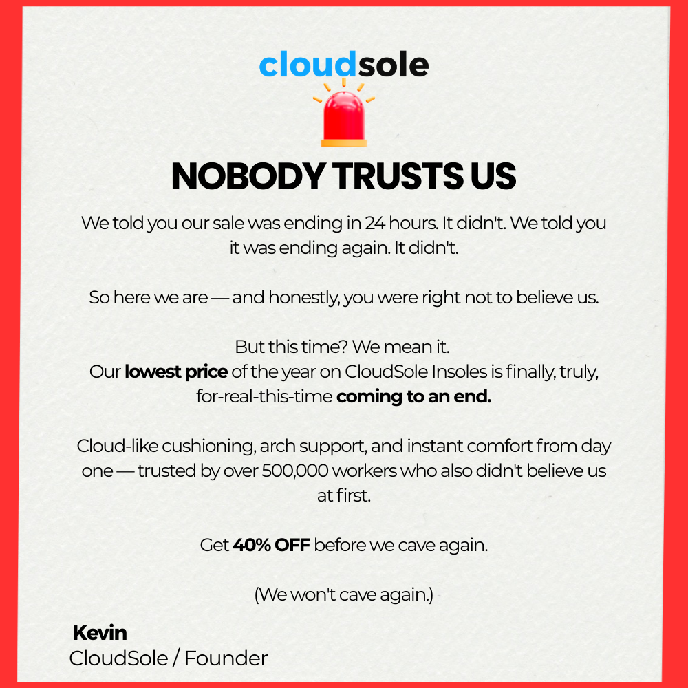 CloudSole Facebook ad