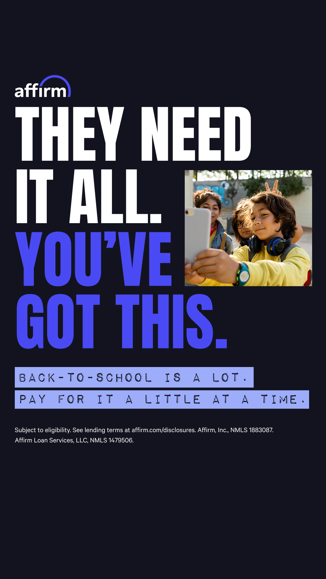 Affirm Facebook ad