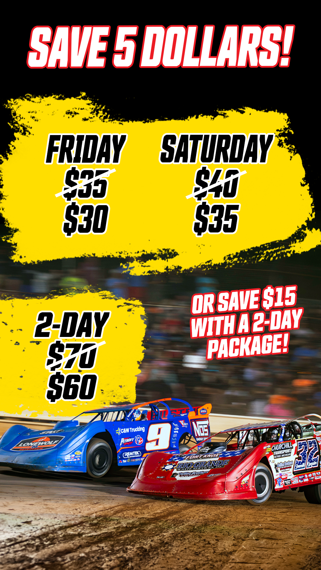 World of Outlaws Late Model Series Facebook ad from Aug 5, 2026