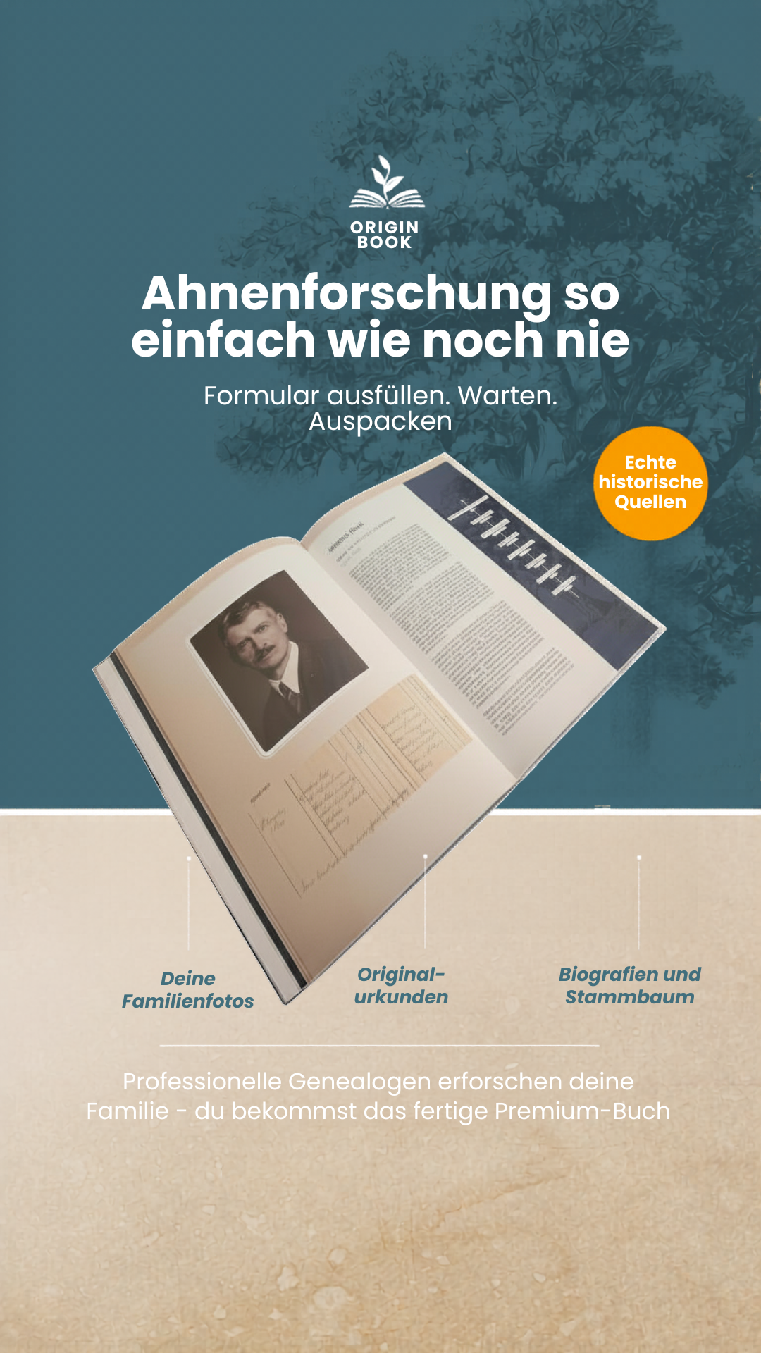 Originbook Facebook ad