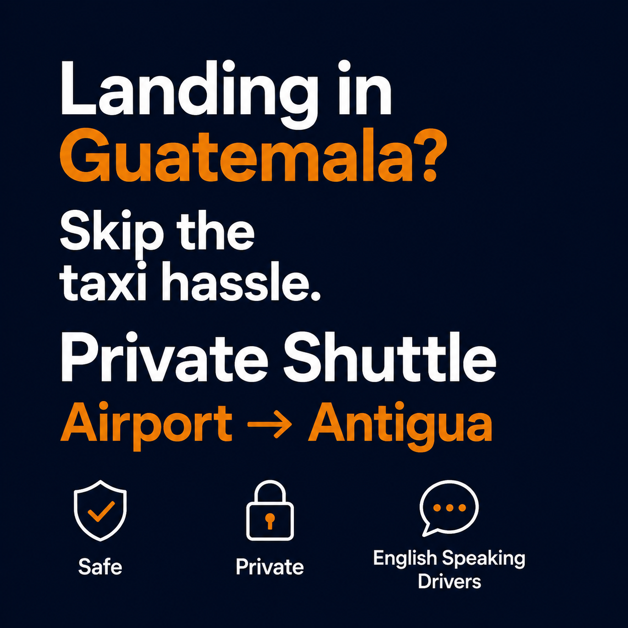 Yaakun Transportation Facebook ad: Private Airport Shuttle: GUA → Antigua