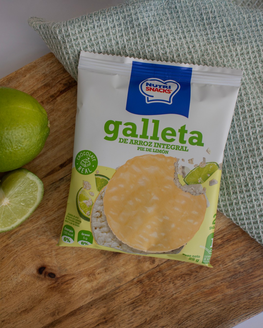 Nutrisnacks Facebook ad: Galleta de arroz Pie de limón