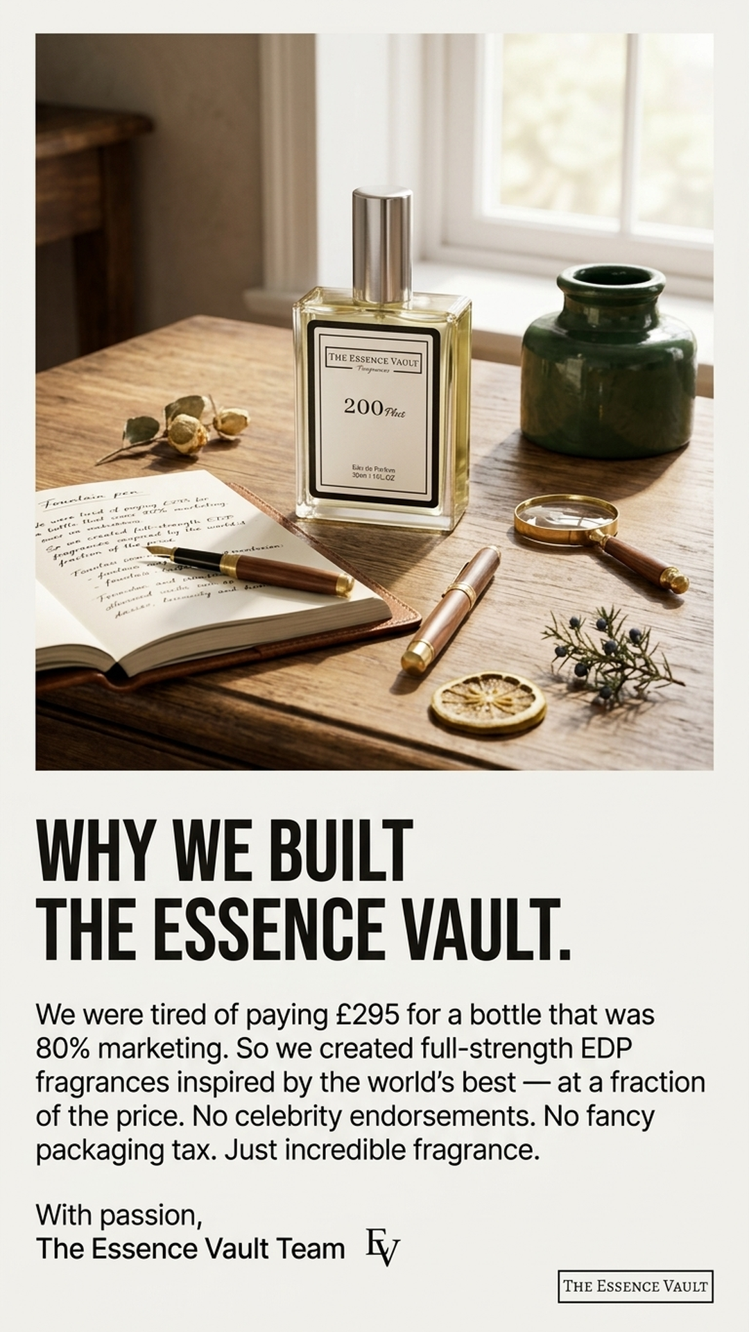 The Essence Vault Facebook ad from Mar 24, 2026