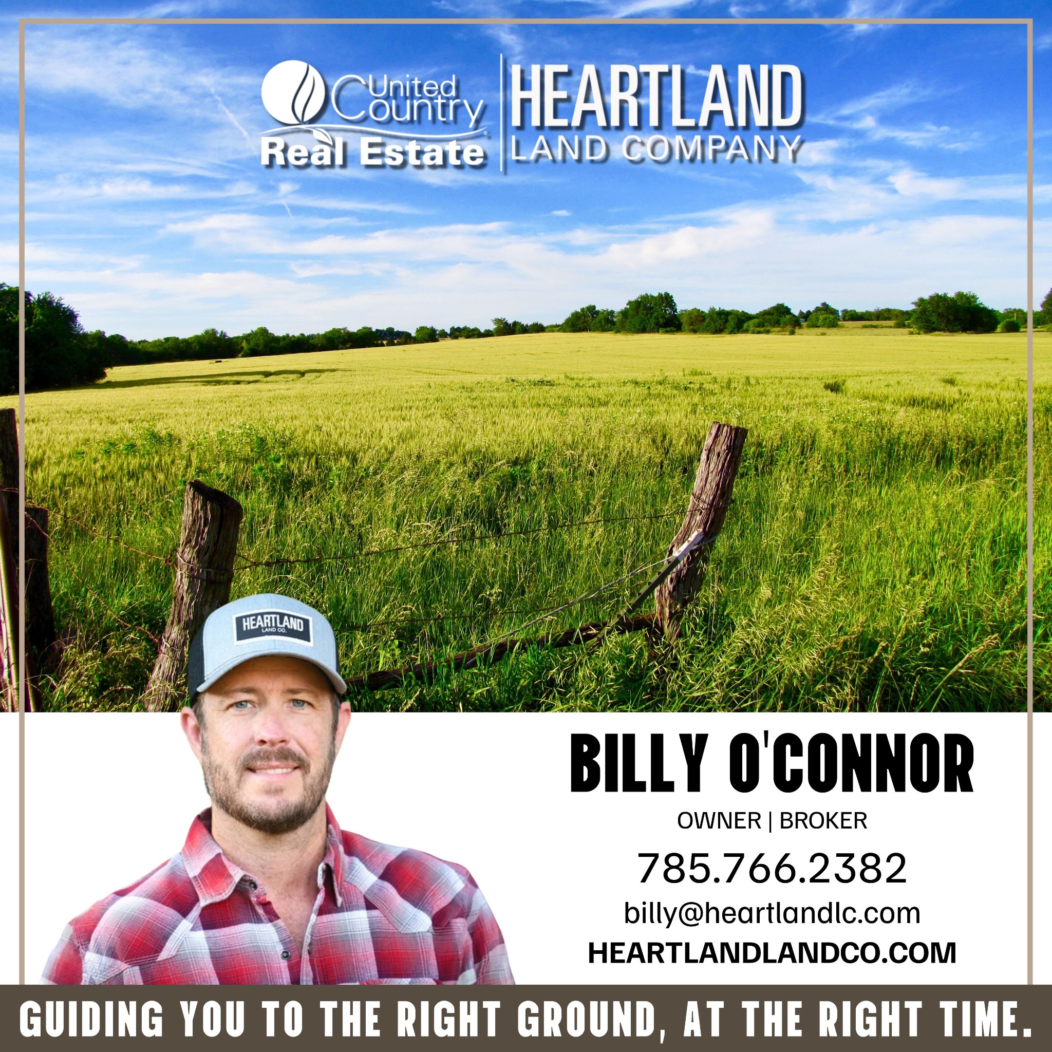 Billy O'Connor Owner/Broker of Heartland Land Company Facebook ad