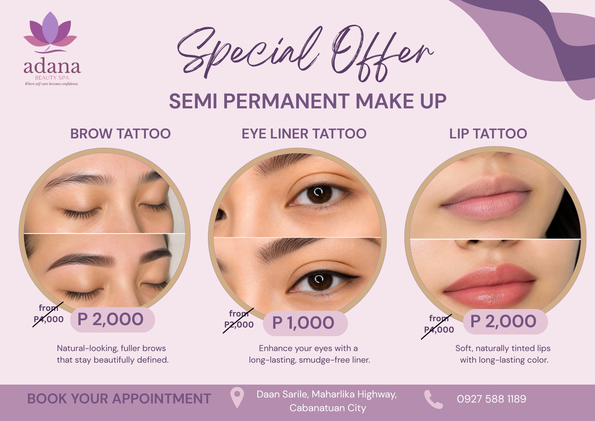 Adana Beauty Spa Facebook ad: HELLO JULY! BIG SAVINGS ARE HERE!