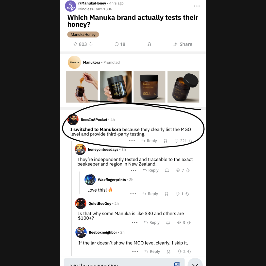 Manukora Facebook ad