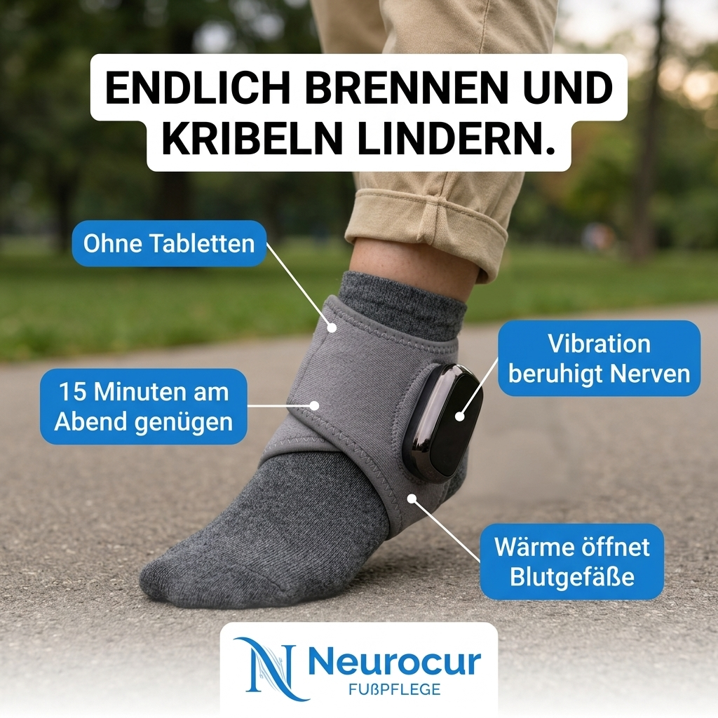 Ruth Steiner Facebook ad: Warme Füsse statt Brennen und Kribbeln