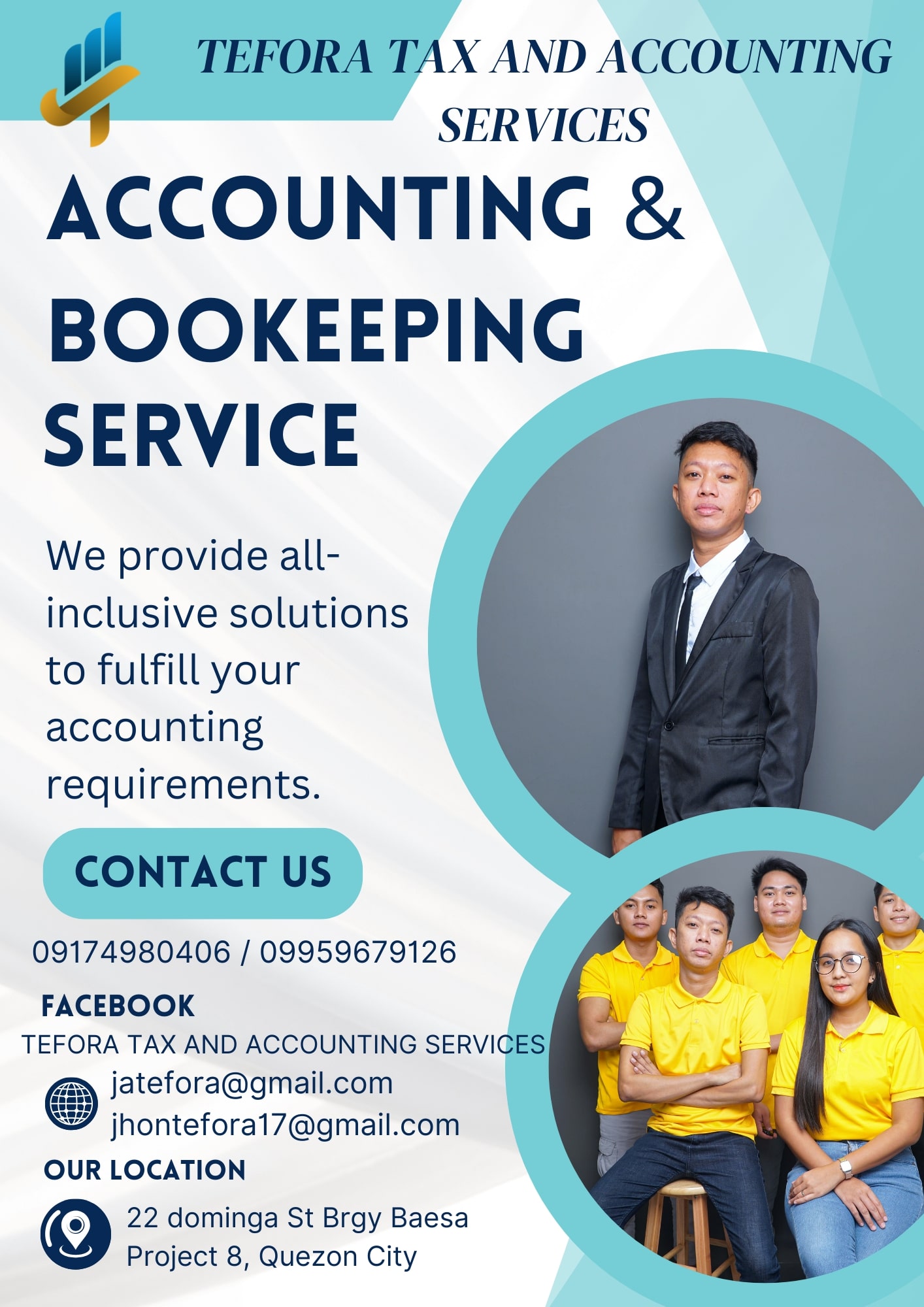 Tefora Tax And Accounting Services Facebook ad: we provide expertise in accounting terms