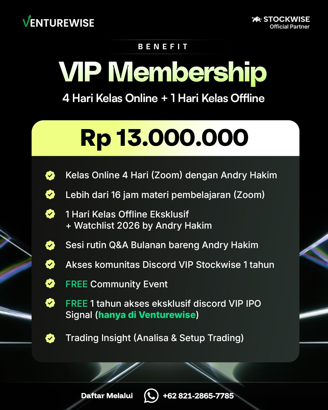 Venturewise Facebook ad: Belajar cara Andry dapet +20,000% (portfolio saham…