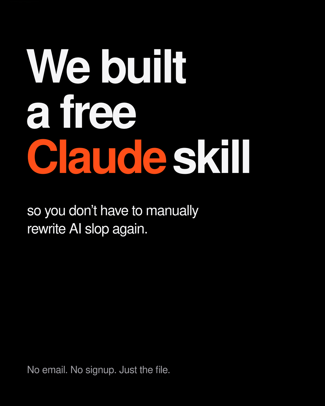 Unbland Facebook ad: Get the free Anti-Slop skill