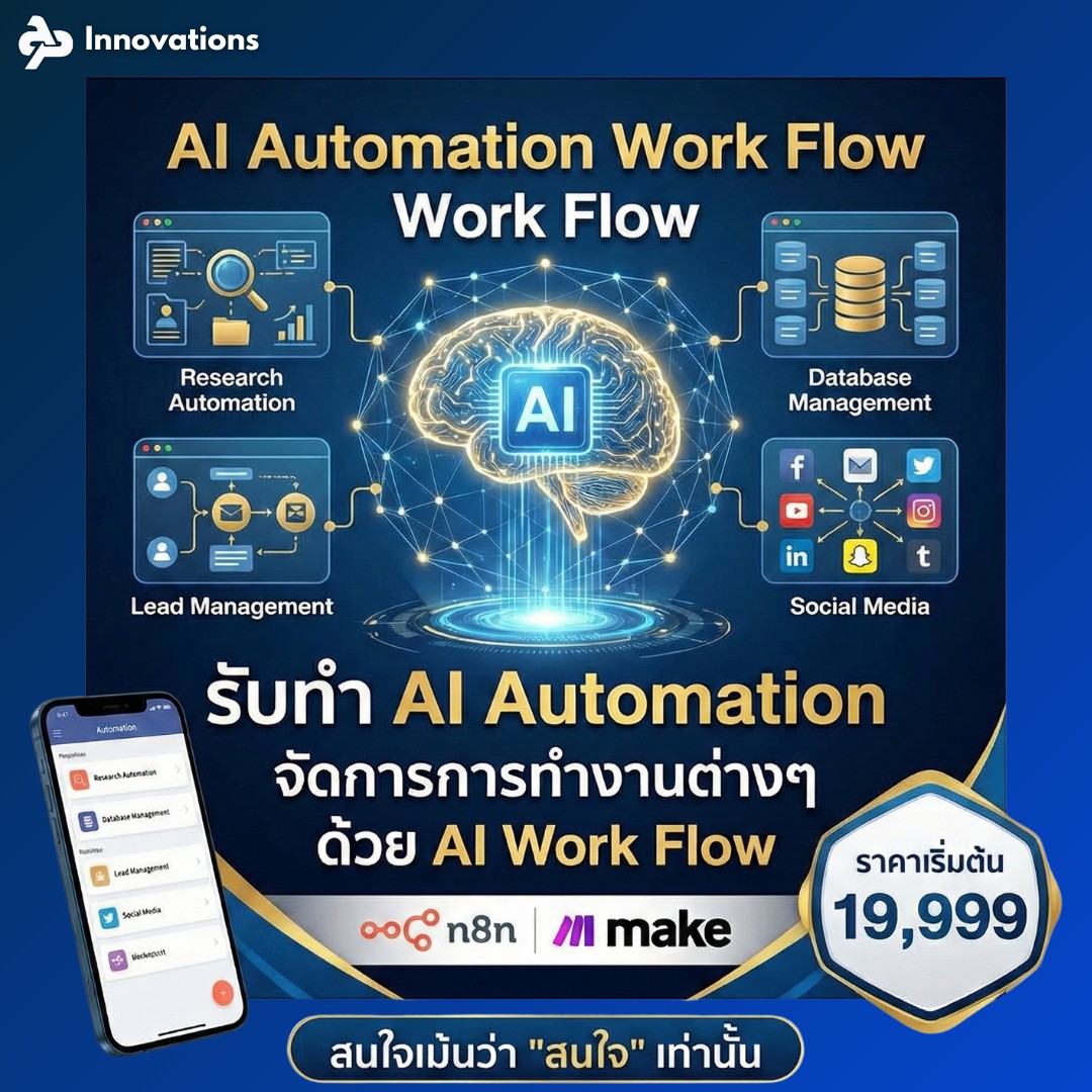 A&P Innovate Service Facebook ad: รับทำ AI Automation Work Flow