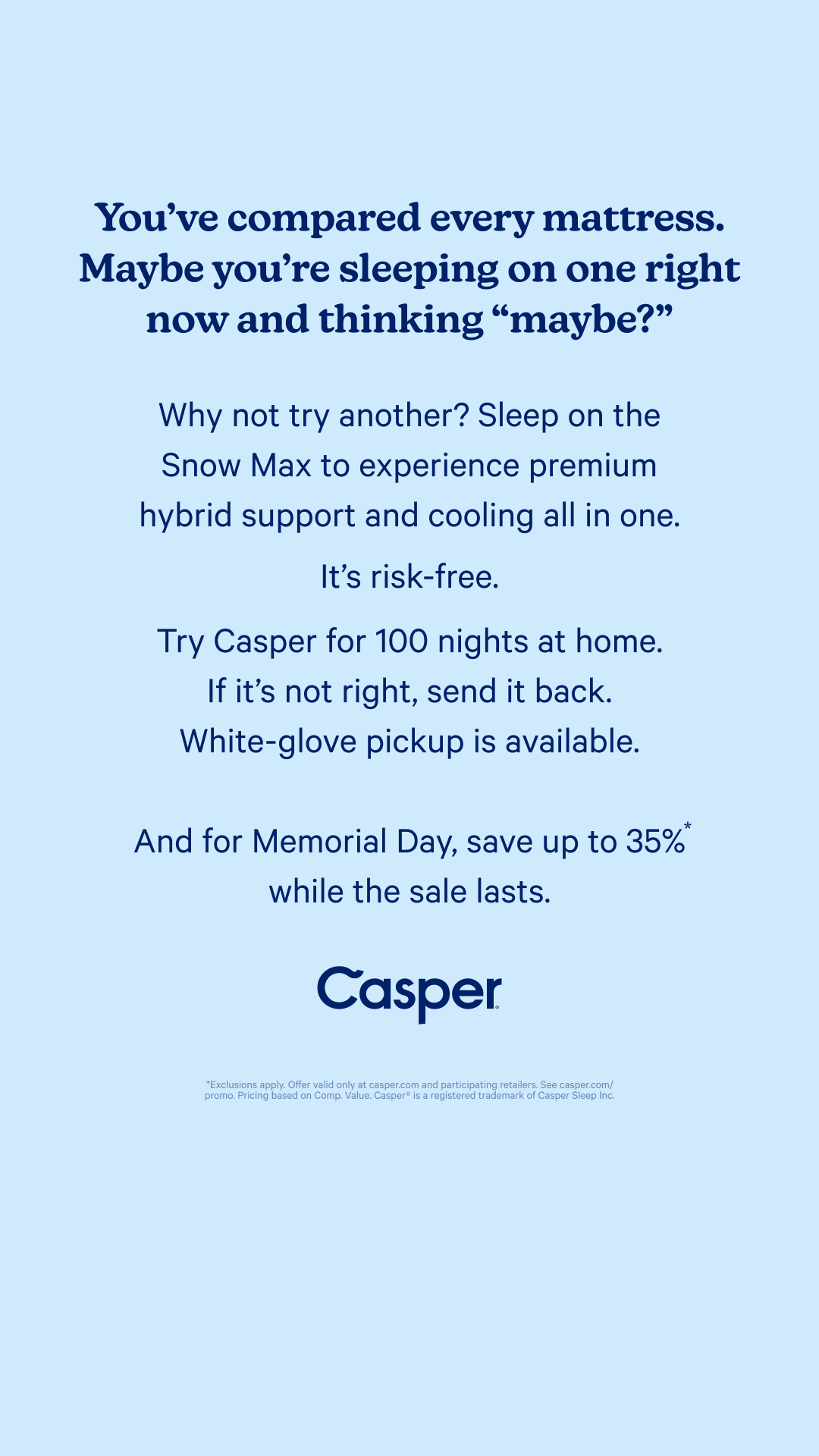 Casper Facebook ad