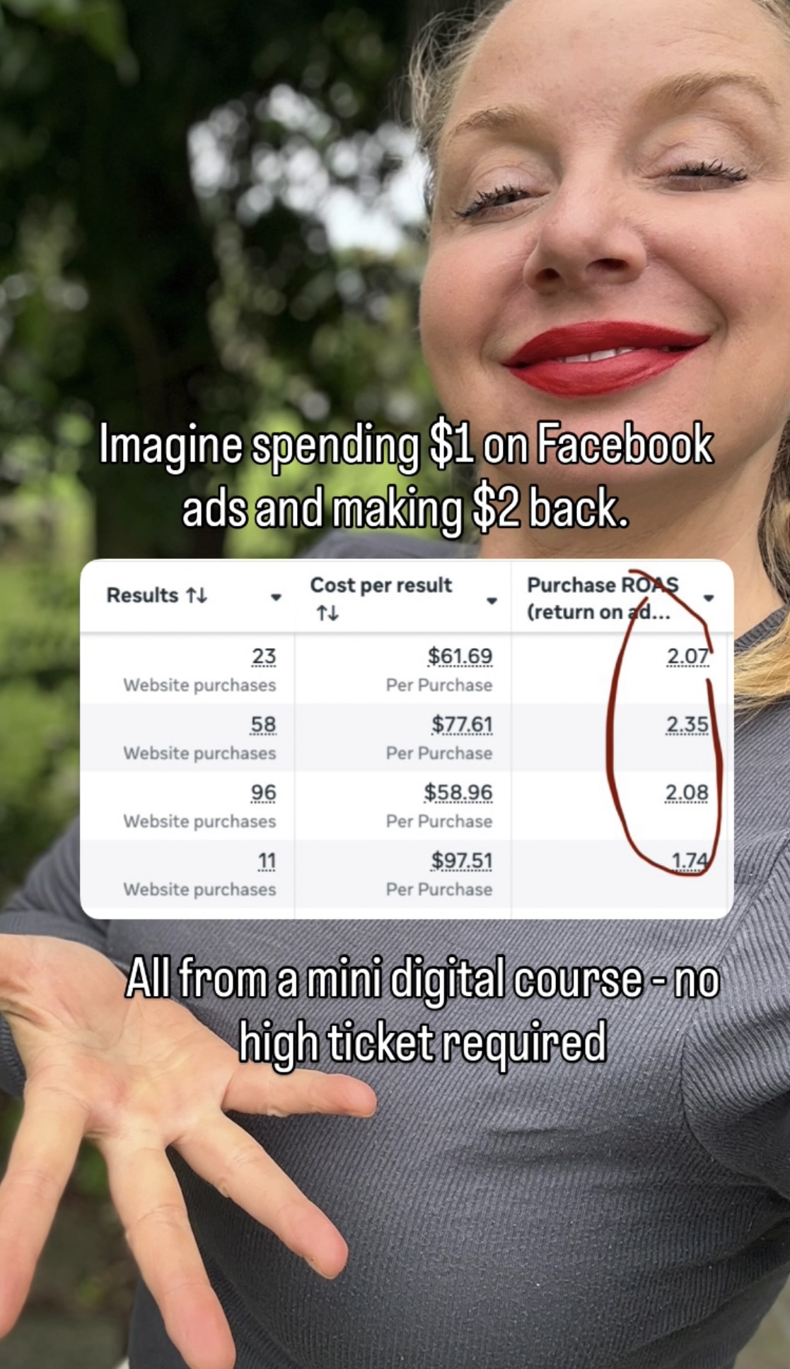 Cat Howell Facebook ad