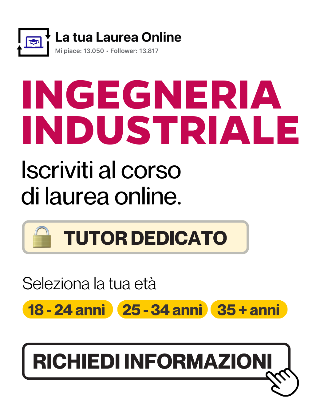 La tua Laurea Online Facebook ad: Laureati Ora