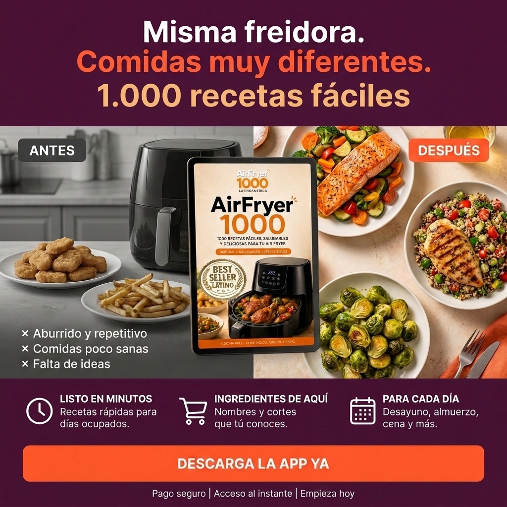 AirFryer1000 Facebook ad: 1.000+ Recetas para tu Air Fryer
