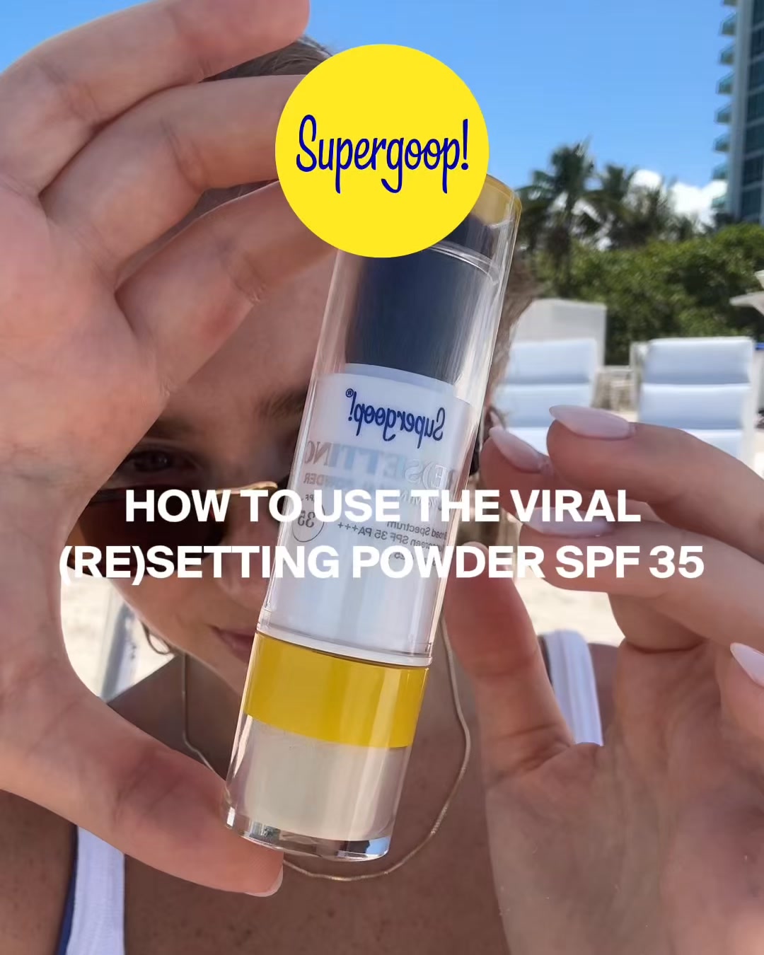 Supergoop Facebook ad: (Re)setting Powder SPF 35