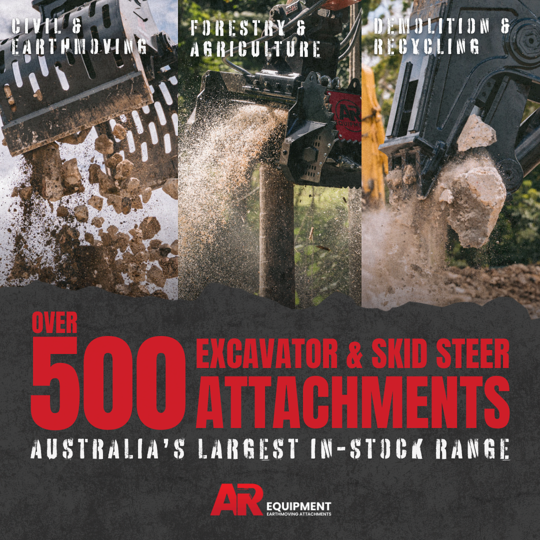 AR Equipment Facebook ad: Excavator Attachments | Get A Free Quote