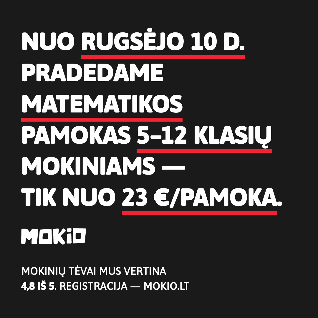 MOKIO Facebook ad: Matematikos pamokos nuo 23 €