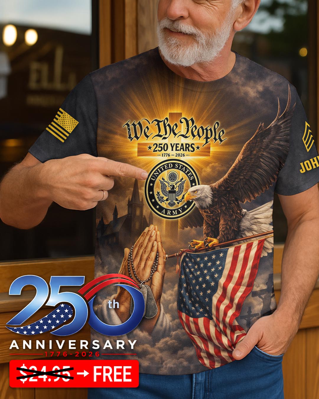 Echoes of the Journey Facebook ad: Faith. Service. 250 Years Of Freedom.