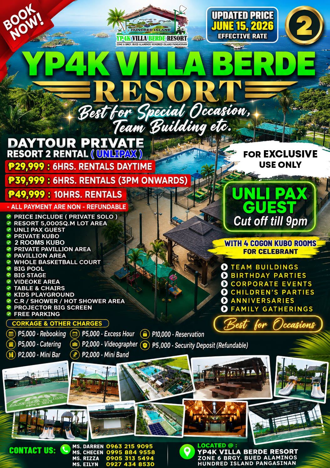 Hundred Islands / Yp4k Villa Berde Resort / Transient Facebook ad