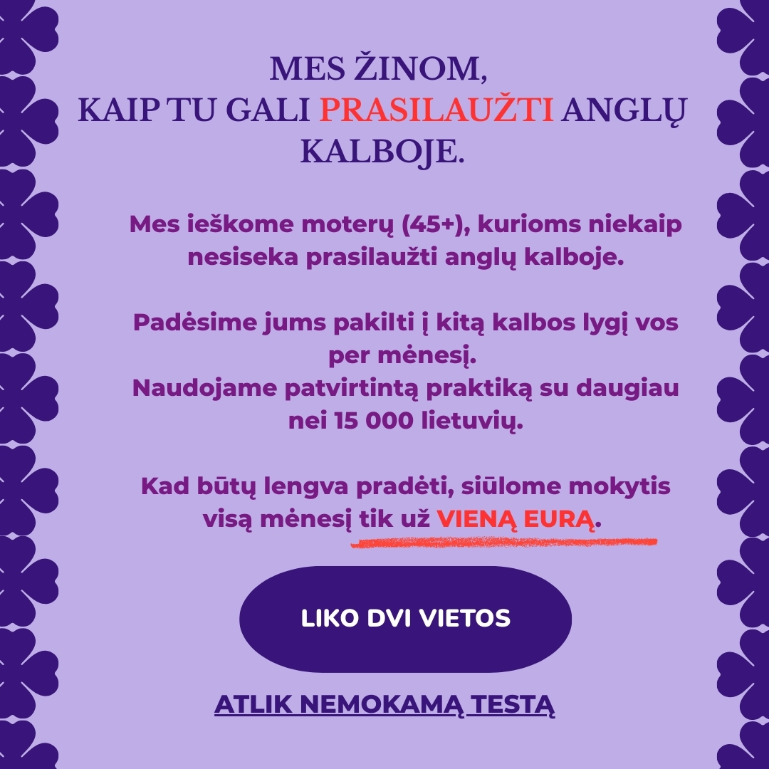 Anglų Kalbos Klubas Online Facebook ad: Nori sužinoti savo anglų kalbos lygį?