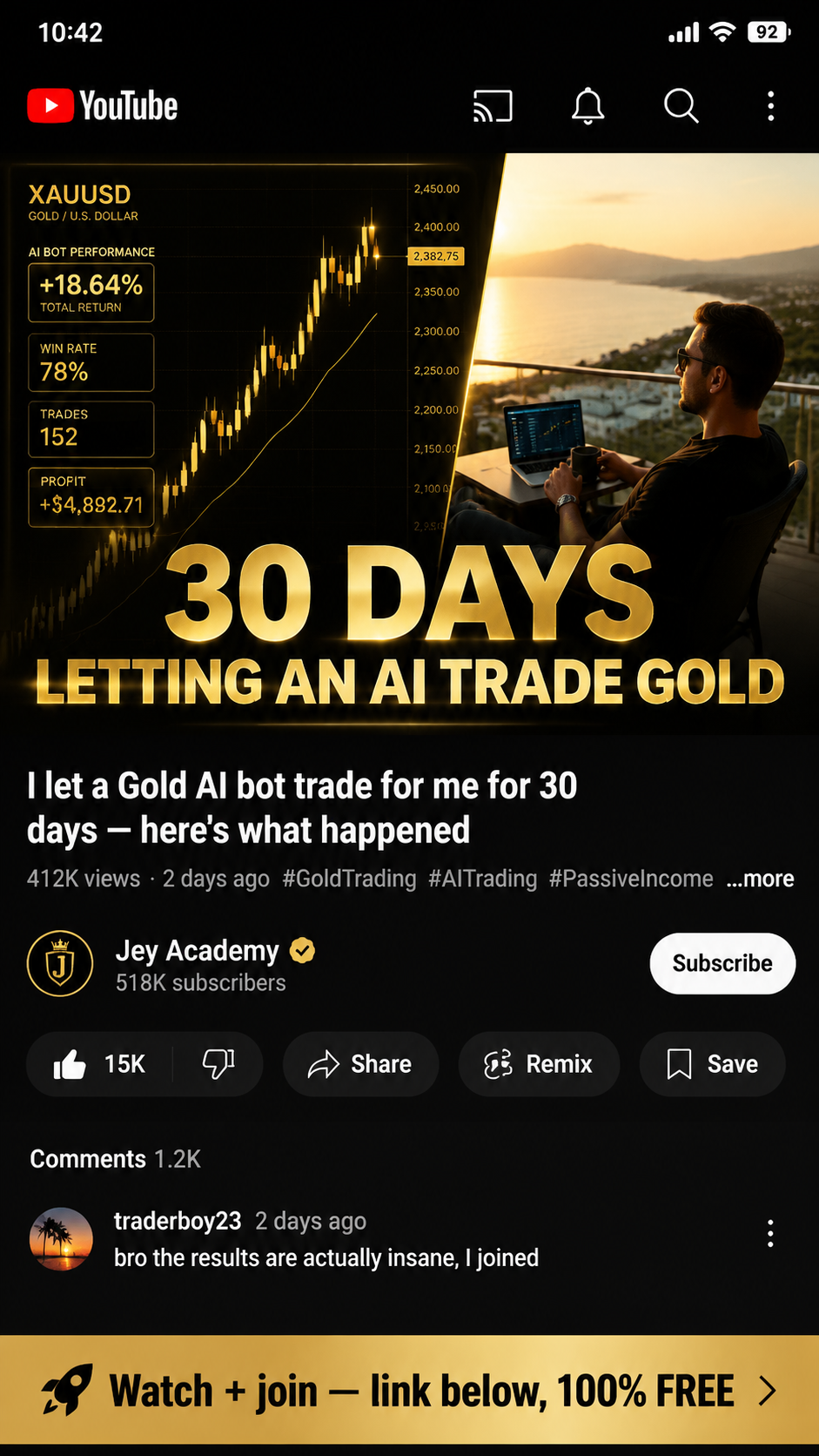 Jeremy DM Facebook ad
