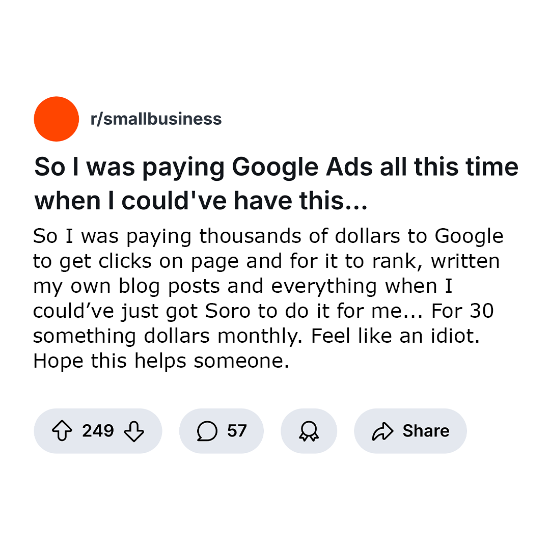 Soro SEO Facebook ad